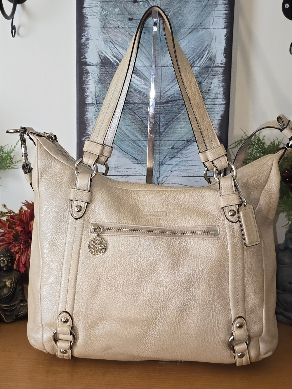 Coach Beige Leather Satchel